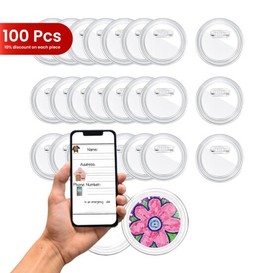 100PCS OF TRANSPERENT SMART BUTTON