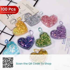 100PCS OF GLITTERY KEYCHAIN