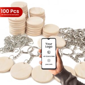 100PC OF SMART WOODEN KEYCHAIN