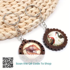 1PC OF WOODEN KEYCHAIN